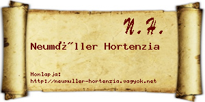Neumüller Hortenzia névjegykártya